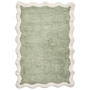 Beliani - NANGAL - Badmat - Groen|Beige - 60 x 90 cm - Katoen