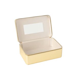 J-Line toilettas Rechthoek + spiegel - kunstleder - goud