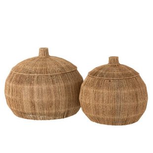 J-Line mand Dantya Bal - jute - naturel - 2 stuks