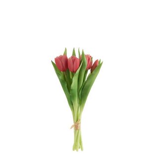 J-Line boeket Tulpen 7Stuks - kunststof - roze - small
