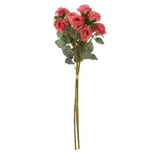 J-Line boeket roos 12 koppen - kunststof - roze