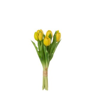J-Line boeket Tulpen 5 stuks - kunststof - geel - small