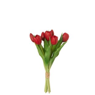 J-Line boeket Tulpen 7 stuks - kunststof - rood - small