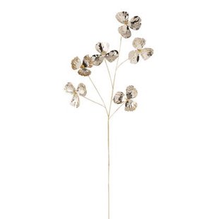 J-Line decoratie Bloem - kunststof - goud - small - 24 stuks