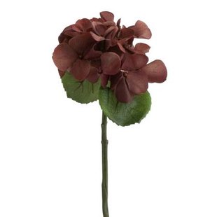 J-Line bloem Hydrangea - kunststof - bruin - small - 12 stuks