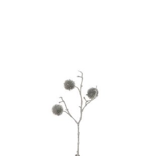 J-Line decoratie tak Kogeldistel Driedelig Glitter - kunstst