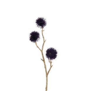 J-Line decoratie Tak Echinops - kunststof - paars|goud - 24 stuks