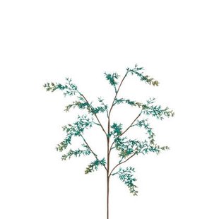 J-Line decoratie tak Dennenboom - kunststof - groenblauw|goud