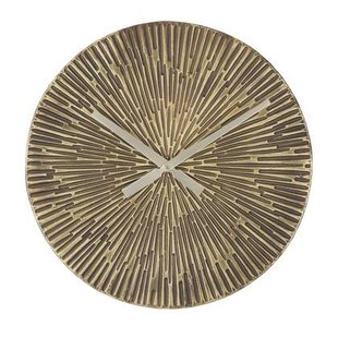 Wandklok van goudkleurig metaal Ø 50x3,5