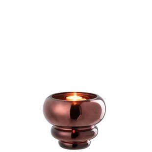 J-Line theelichthouder|vaas Julia - glas - pruim