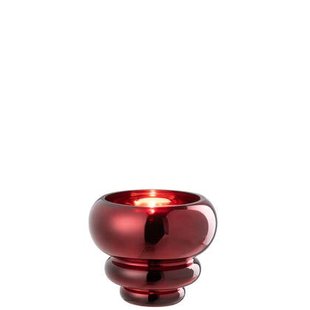 J-Line theelichthouder|vaas Julia - glas - donkerrood - Ø 15