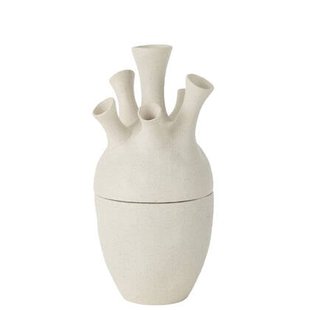 J-Line vaas Koraal - keramiek - wit - large - 29.5 cm hoog