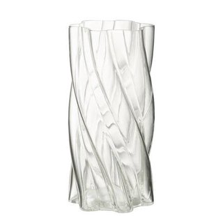 J-Line vaas Swirly - glas - transparant - large - 25 cm hoog
