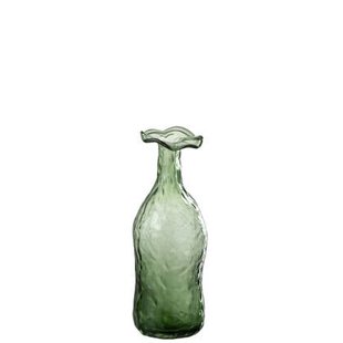 J-Line vaas Openbloeien - glas - groen - small - 27 cm hoog