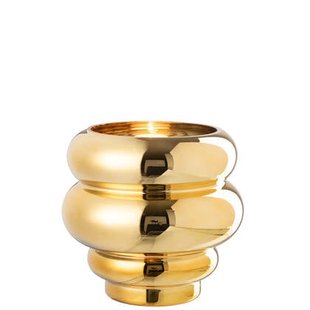J-Line theelichthouder|vaas Cléa - glas - goud - Ø 20 cm