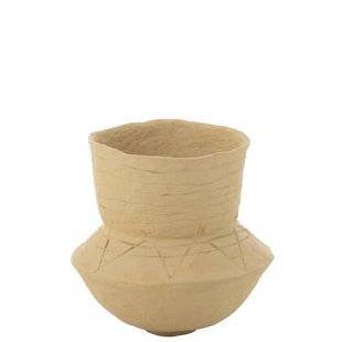 J-Line bloempot Veda - papier maché - naturel - Ø 40 cm