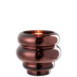 J-Line theelichthouder|vaas Cléa - glas - pruim - Ø 20 cm