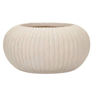 Crèmekleurige magnesium vaas, ø 35x18 cm