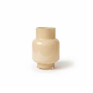 Vaas Pien - Beige|Bruin - Glas - 17x25x17cm (BxHxD)