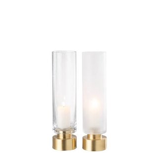 J-Line windlicht|vaas Pia - glas|koper - transparant|goud -