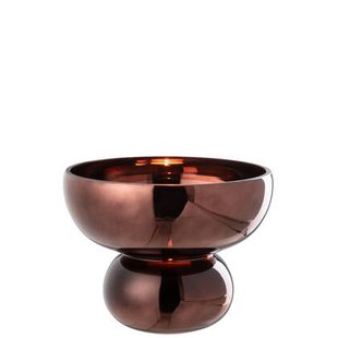 J-Line theelichthouder|vaas Op Voet Afgerond - glas - pruim