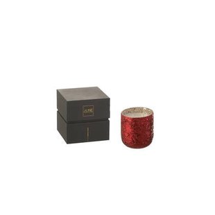 J-Line geurkaars Luxuria - Berry Bliss - glas - rood - small - 40U