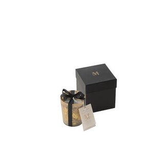 J-Line geurkaars M-Chic - Oud & Amber - glas - goud|zwart -