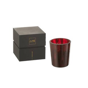 J-Line geurkaars Noa - Ruby Red - glas - rood - medium - 55U