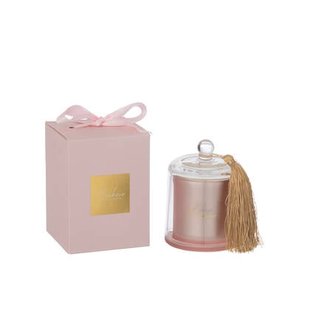 J-Line geurkaars stolp bonheur - roze - small - 30U