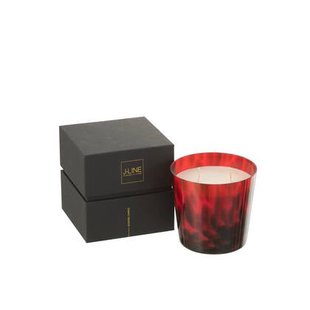 J-Line geurkaars Noa - Sandalwood - glas - rood - small - 50U