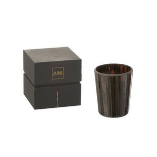 J-Line geurkaars Noa - Woody Aurora - glas - bruin - medium - 55U