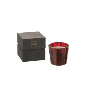 J-Line geurkaars Noa - Ruby Red - glas - rood - small - 35U