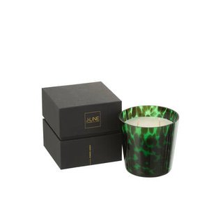 J-Line geurkaars Noa - Sandalwood - glas - groen - small - 50U