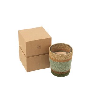 J-Line geurkaars mand - beige|blauw - medium - 55U