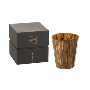 J-Line geurkaars Noa - Zesty Sunburst - glas - oker - large - 60U