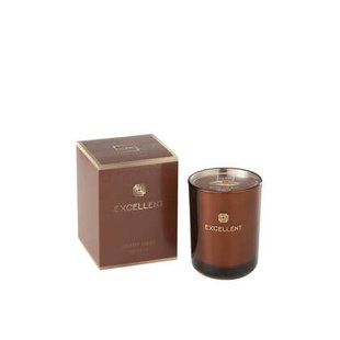 J-Line geurkaars Excellent - Siberia Fir - glas - bruin - small - 50U