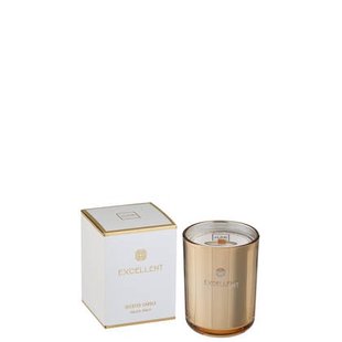 J-Line geurkaars Excellent - Golden Honey - glas - goud - small - 50U