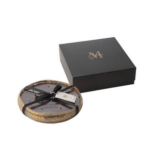 J-Line geurkaars M-Chic - Oud & Amber - glas - goud|zwart -