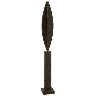 J-Line decoratie op voet Luke - dennenhout - zwart - large