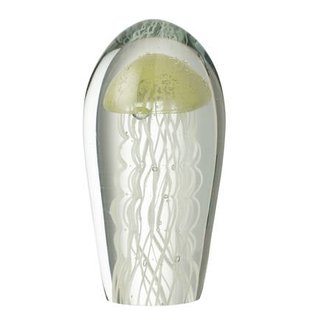 J-Line presse-papier Calypso Ovaal - glas - transparant|groen - large