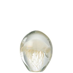 J-Line presse-papier Calypso - glas - transparant|beige - sm