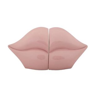 Roze mondvormige boekensteun, 27x9x13 cm