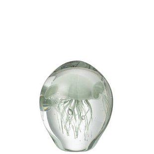 J-Line presse-papier Calypso - glas - transparant|groen - small