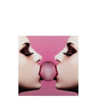 J-Line wannddecoratie Kauwgom - getemperd glas - roze