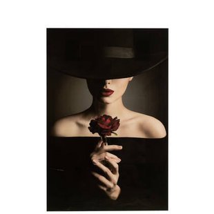 J-Line wanddecoratie Vrouw - glas|papier - mix