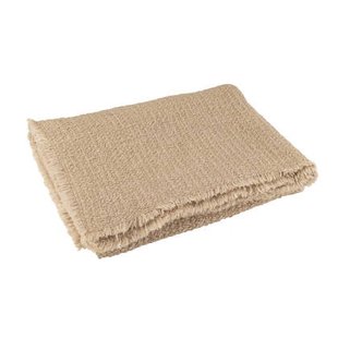 J-Line plaid Gerafelde Randen - katoen|polyester - beige - 1