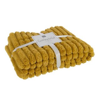 J-Line plaid Corduroy - polyester - oker - 180 x 130 cm