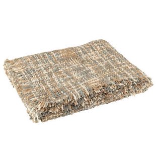 J-Line plaid Tweed - katoen - blauw|beige - 180 x 130 cm