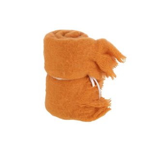 J-Line plaid Franje - polyester - oker - 180 x 130 cm