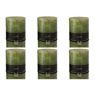 J-Line cilinderkaars Gras - groen - XXL - 150U - 6 stuks